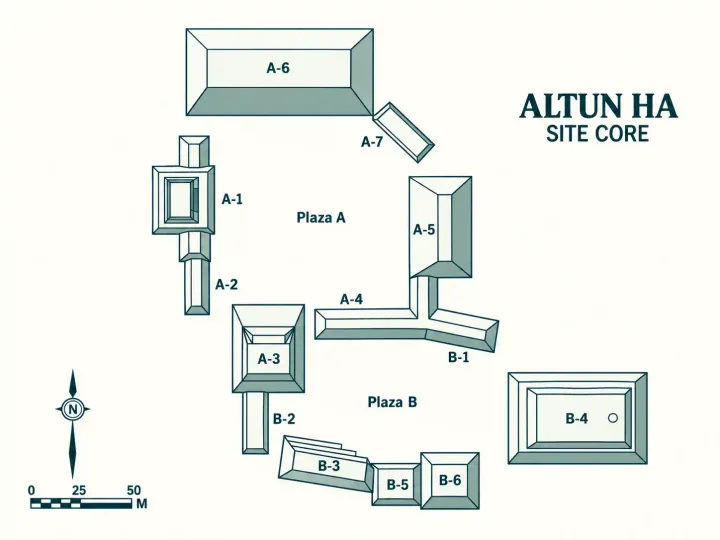 Altun Ha Belize Mayan Ruin Map