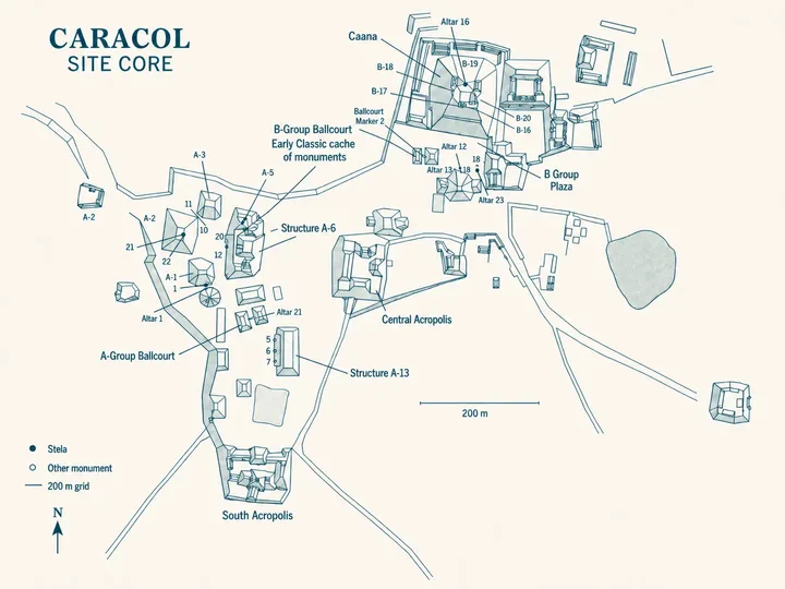 Caracol Site Map