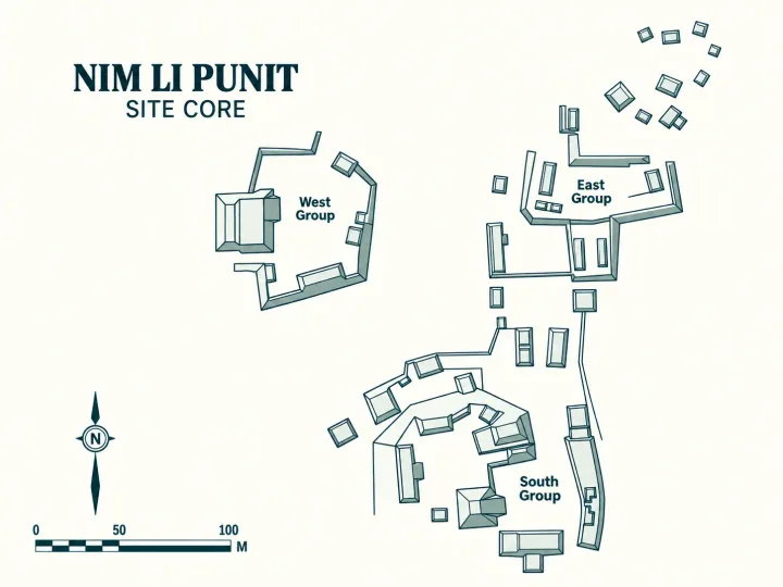 Nim Li Punit Maya Ruin Belize Map