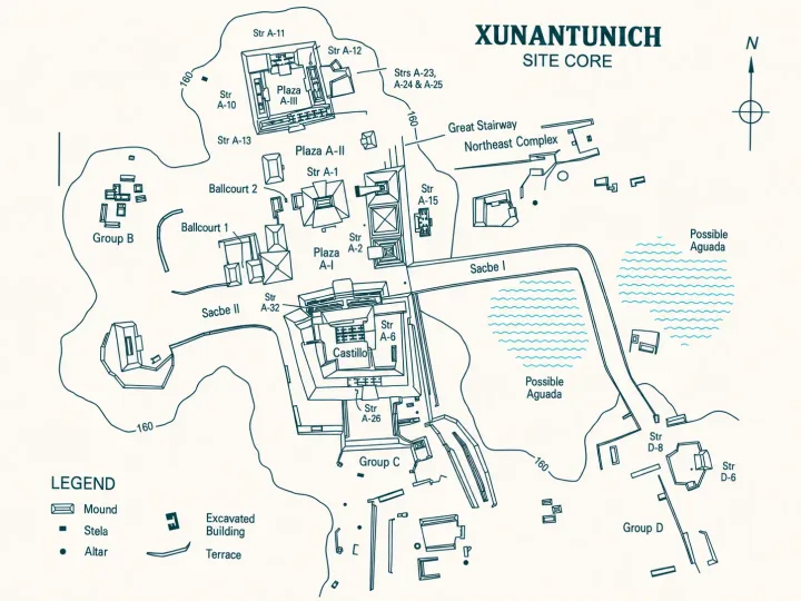 Xunantunich Site Core Map