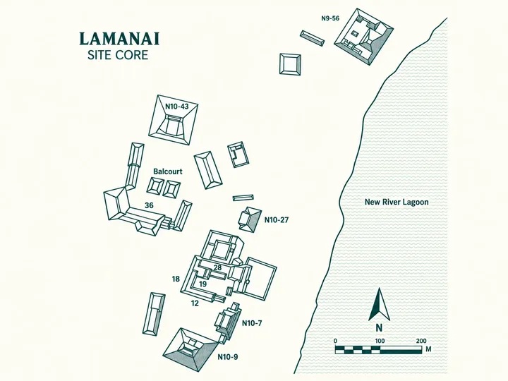 Lamanai Maya Ruin Map